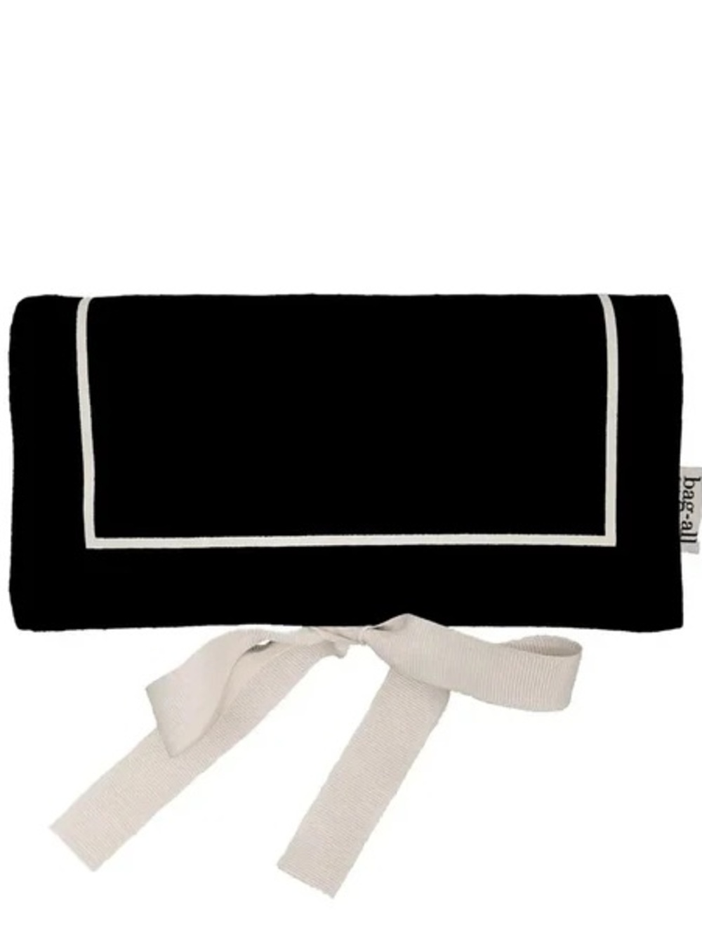 Bag-All Couture Cotton Medium Jewelry Roll Black/Cream/Pink Parisian Chic Travel